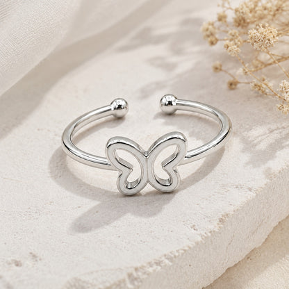 Silver Plated Baby Butterfly Design Ring