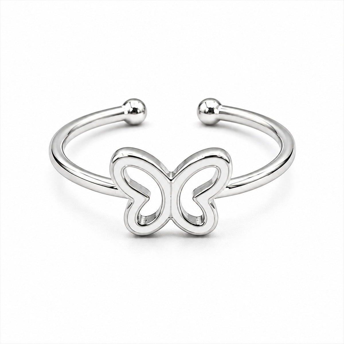 Silver Plated Baby Butterfly Design Ring