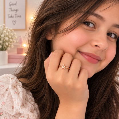 Rose Gold Plated Star Adjustable Ring