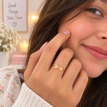 Rose Gold Plated Bow Adjustable Ring