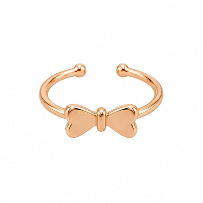 Rose Gold Plated Bow Adjustable Ring