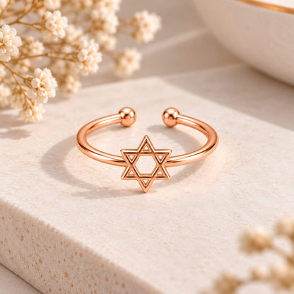 Rose Gold Plated Honeycomb Adjustable Ring