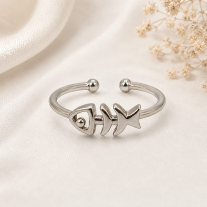 Silver Plated Baby Fish Design Ring