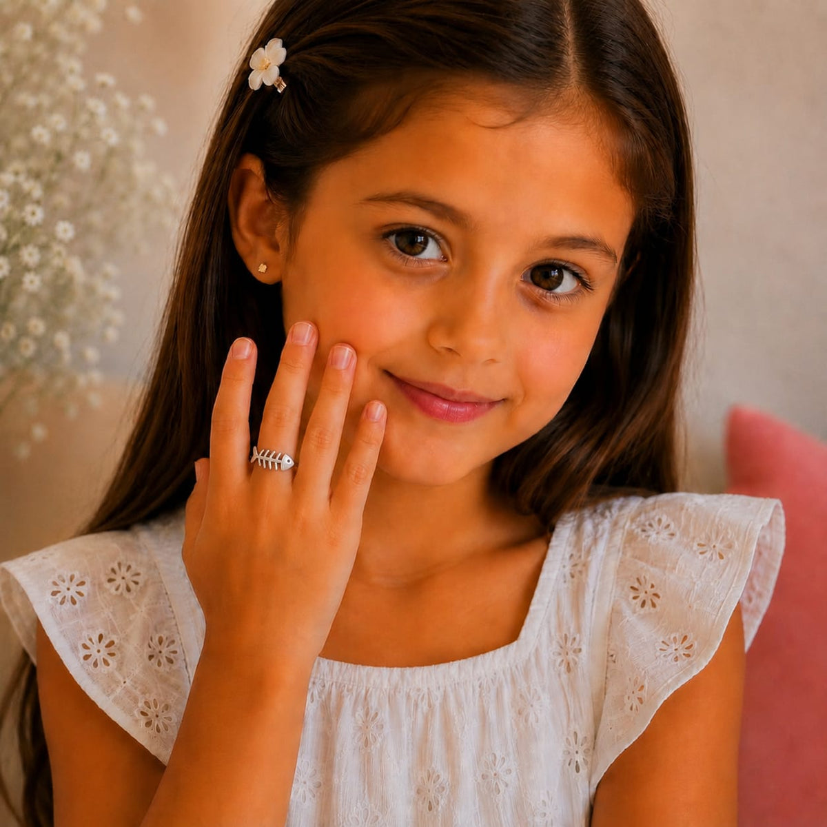 Silver Plated Baby Fish Design Ring
