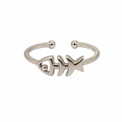 Silver Plated Baby Fish Design Ring