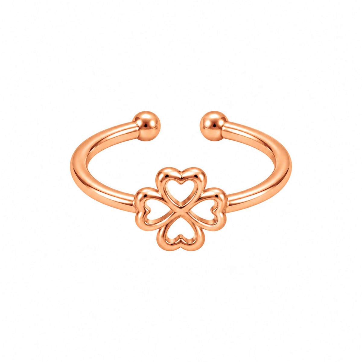 Rose Gold Plated Flower Adjustable Ring