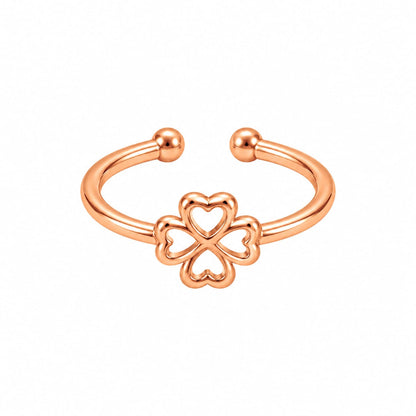 Rose Gold Plated Flower Adjustable Ring