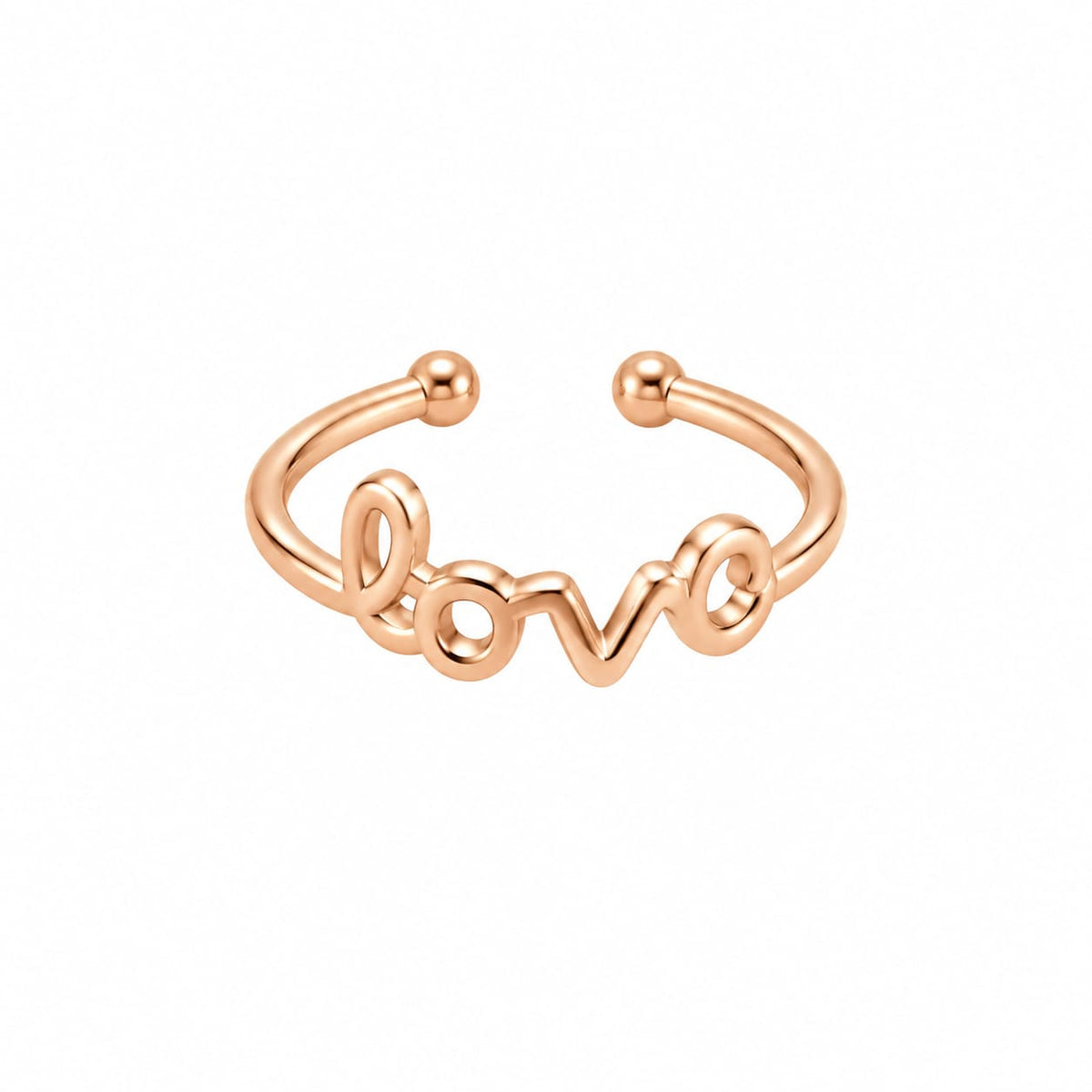 Rose Gold Plated Love Allphabet Adjustable Ring
