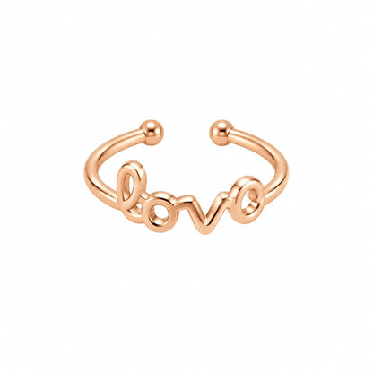 Rose Gold Plated Love Allphabet Adjustable Ring