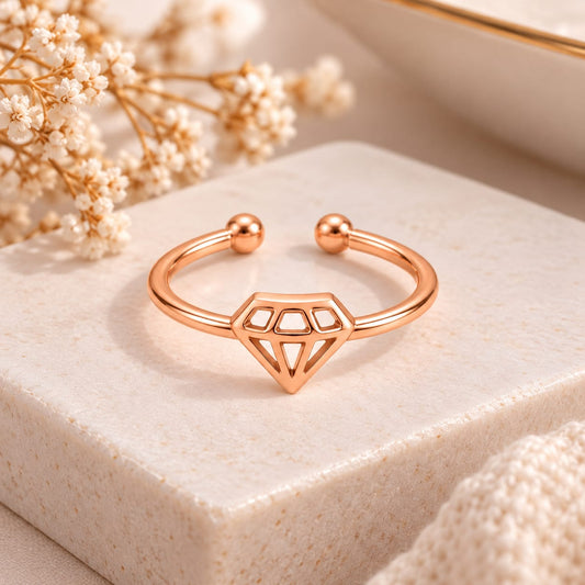 Rose Gold Plated Daimond desgin Ring