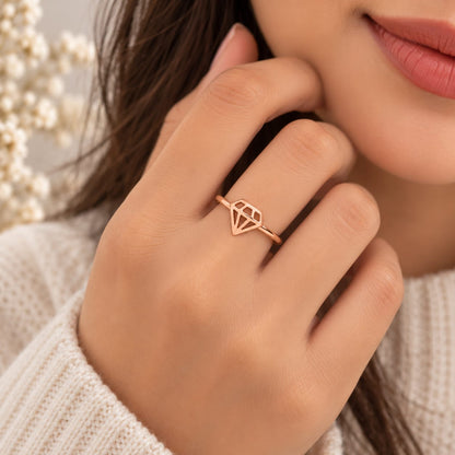Rose Gold Plated Daimond desgin Ring