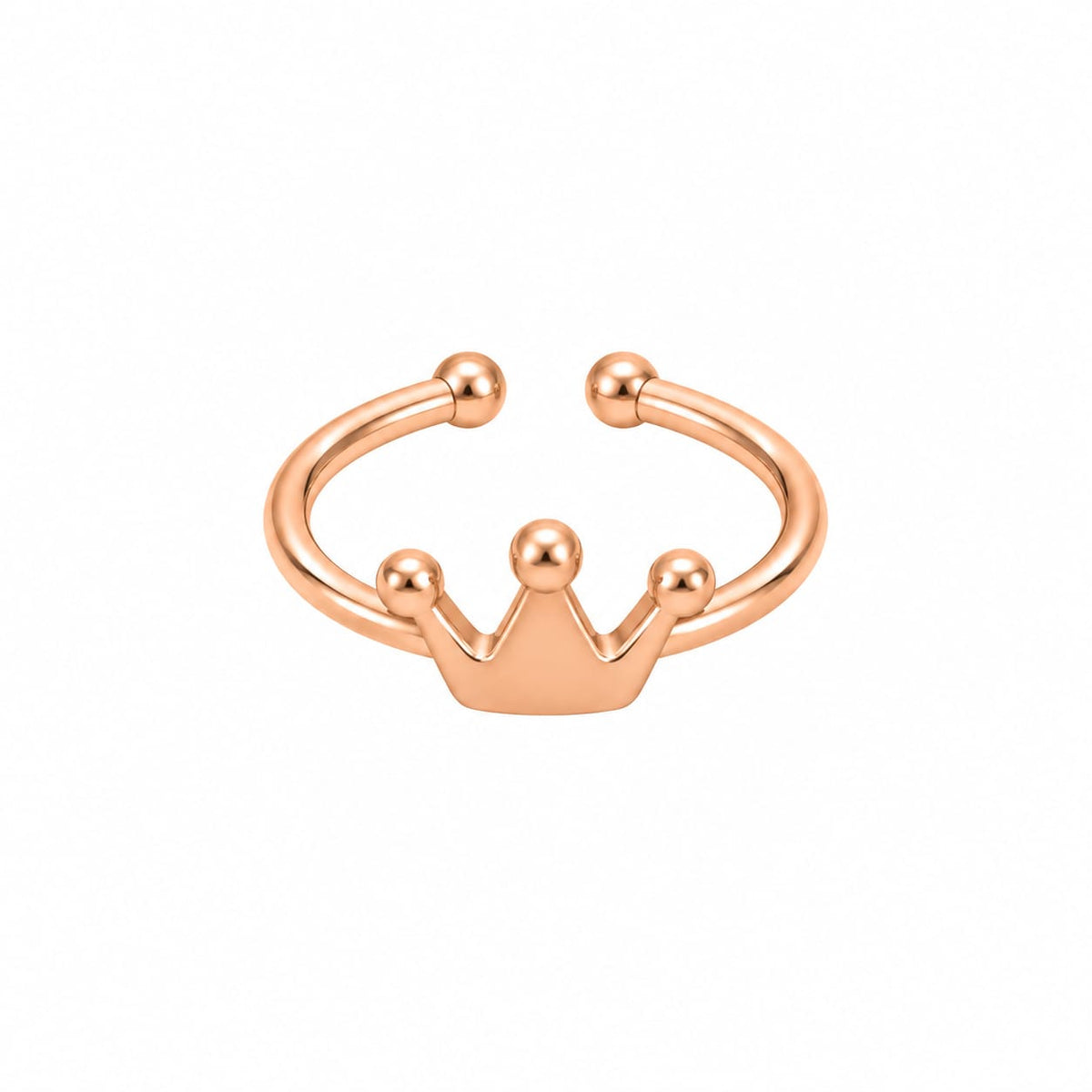 Rose Gold Plated Crown Adjustable Ring