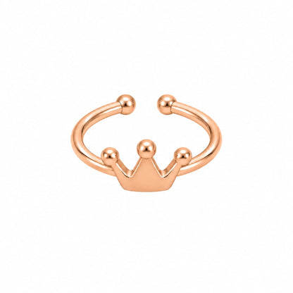 Rose Gold Plated Crown Adjustable Ring