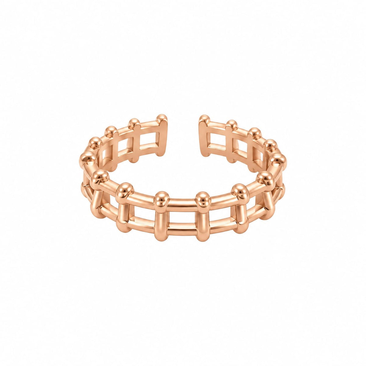 Rose Gold Plated Cage Adjustable Ring