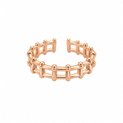 Rose Gold Plated Cage Adjustable Ring