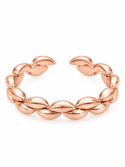 Rose Gold Plated Leaf adjustable Ring