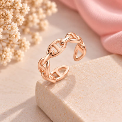 Rose Gold Chain Shape Ring