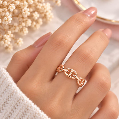 Rose Gold Chain Shape Ring