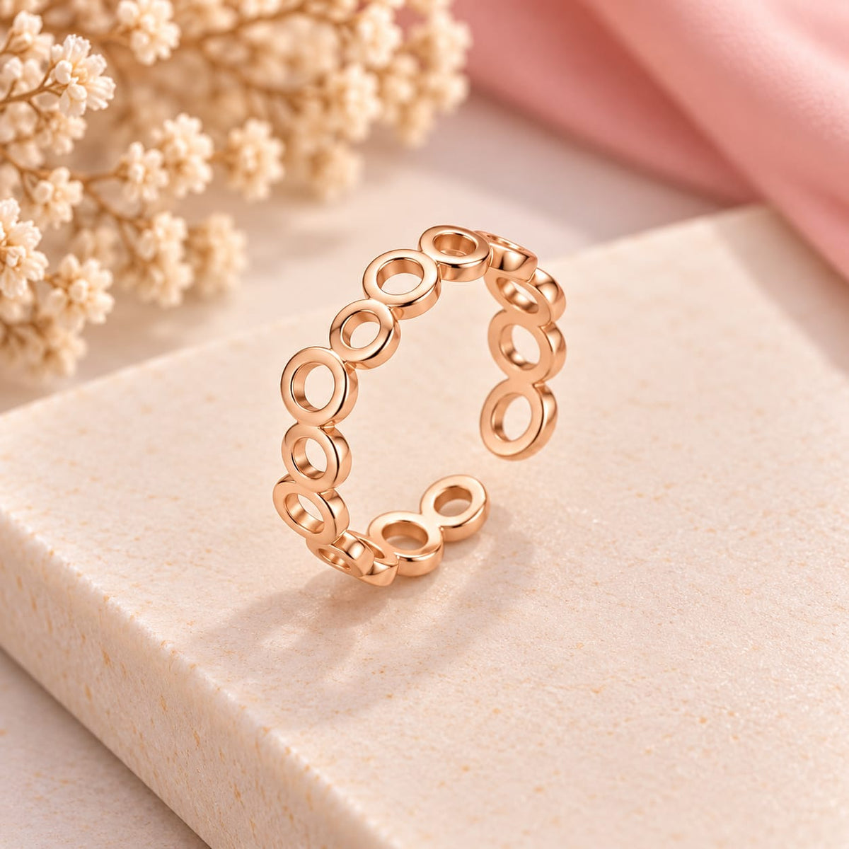 Rose Gold Plated Bubble Ring