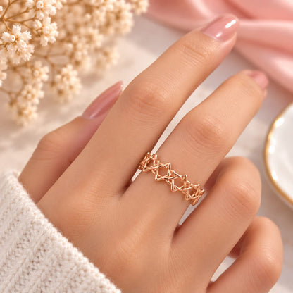 Rose Gold Plated Star Interlocking Ring