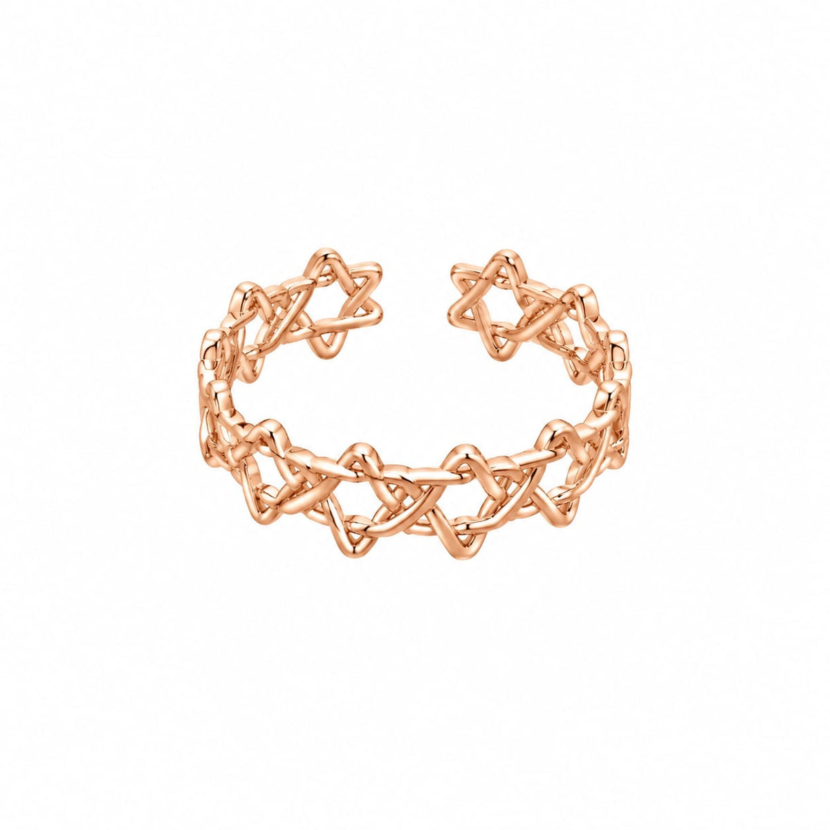 Rose Gold Plated Star Interlocking Ring