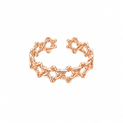 Rose Gold Plated Star Interlocking Ring