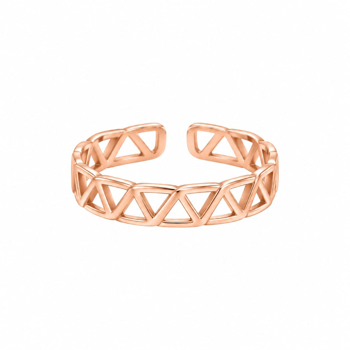 Rose Gold Plated Triangular Adjustable Ring