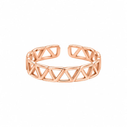 Rose Gold Plated Triangular Adjustable Ring