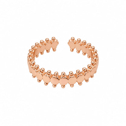 Rose Gold Plated Round disc Adjustable Ring