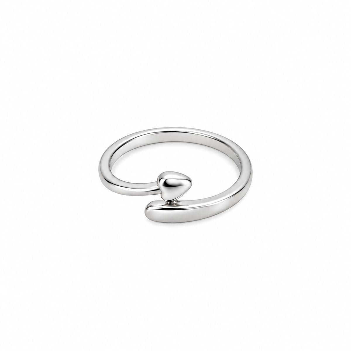 Silver Plated Baby Heart Open Design Ring