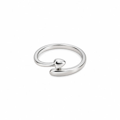 Silver Plated Baby Heart Open Design Ring