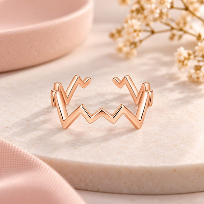 Rose Gold Plated ZigZag Pattern Ring