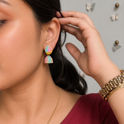 Multicolor Drop Shaped Earrings