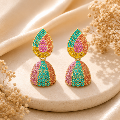 Multicolor Drop Shaped Earrings