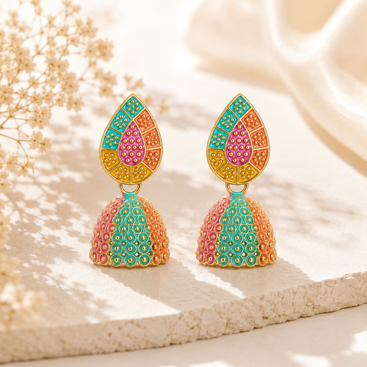 Multicolor Drop Shaped Earrings