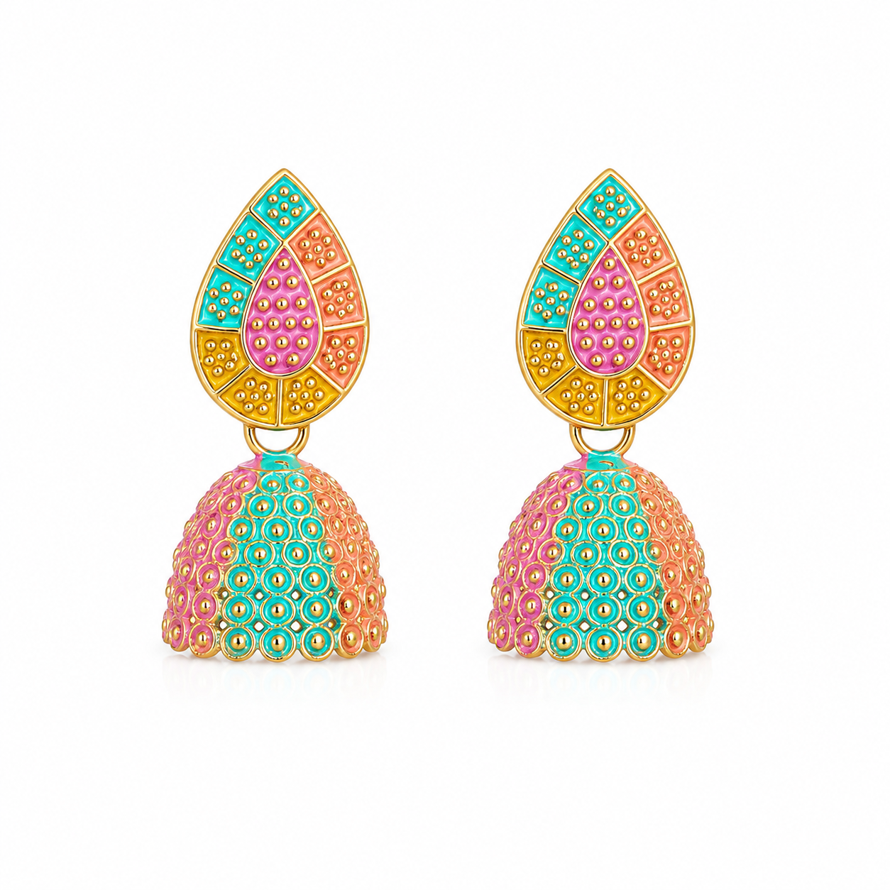 Multicolor Drop Shaped Earrings