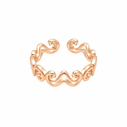Rose Gold Plated Wave Pattern Ring