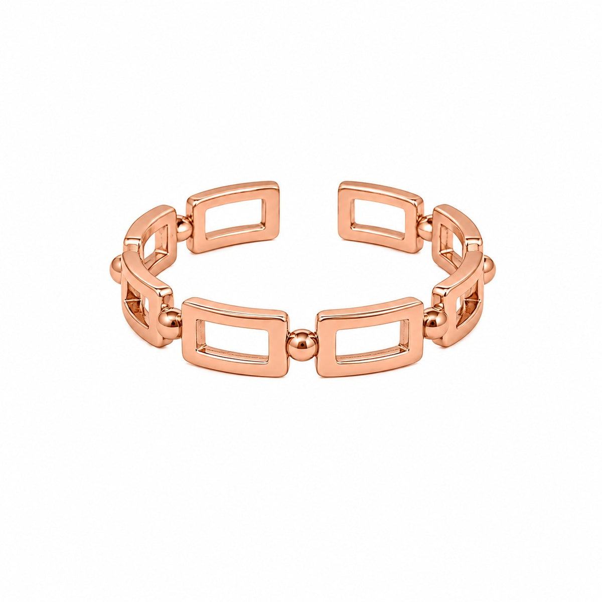 Rose Gold Plated  Interlocking rectangular Ring