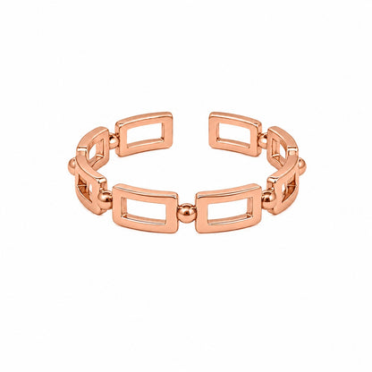 Rose Gold Plated  Interlocking rectangular Ring