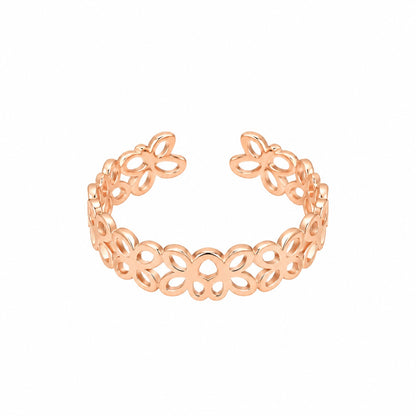 Rose Gold Plated Floral Adjustable Ring