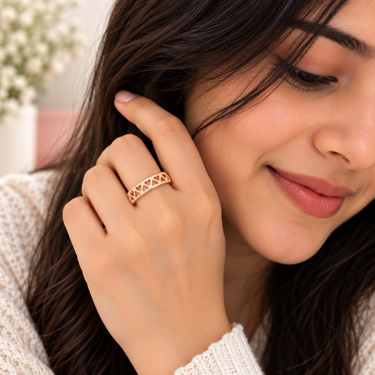 Rose Gold Plated Mini Heart Ring