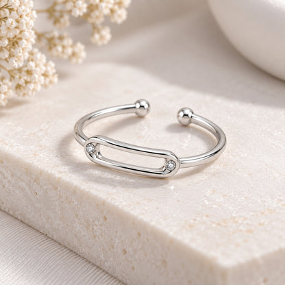 Silver Plated Baby Oval Design Ring