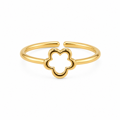 Gold Plated Hollow Flower Design Ring