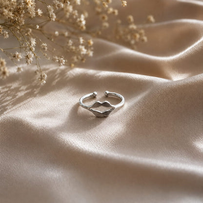 Silver Plated Lip Shape Ring