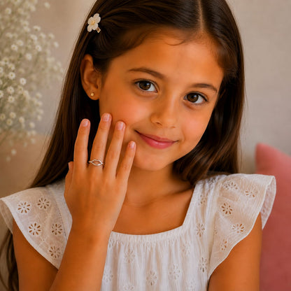 Silver Plated Lip Shape Ring