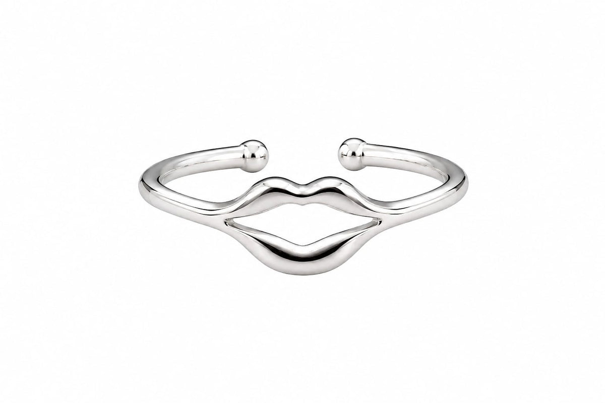 Silver Plated Lip Shape Ring