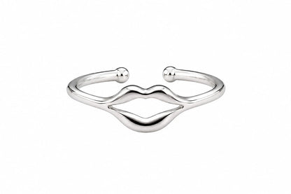 Silver Plated Lip Shape Ring