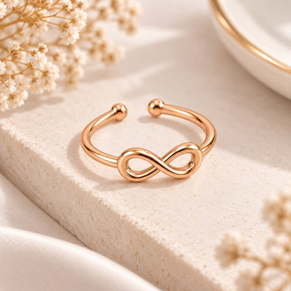 Rose Gold Plated Infinity Adjustable Ring