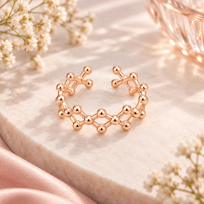 Rose Gold Plated Geometric Baded adjustable Ring