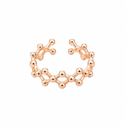 Rose Gold Plated Geometric Baded adjustable Ring
